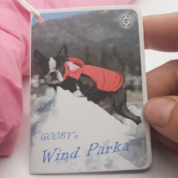 Gooby Wind Parka Pink Large small Dog Jacket  Fleece Lining Roll-Up Hood - Picture 2 of 6